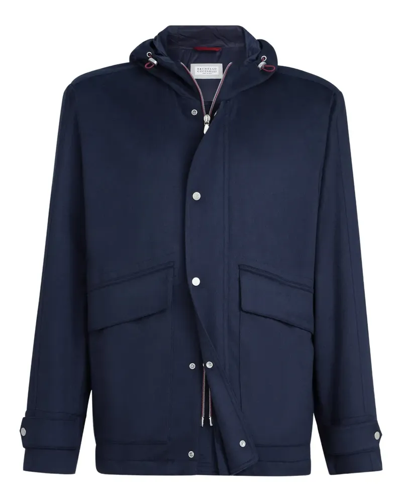 Brunello Cucinelli Kapuzenjacke aus Kaschmir - Blau Blau