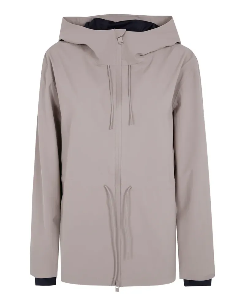 RAINS drawstring hooded coat - Nude Nude