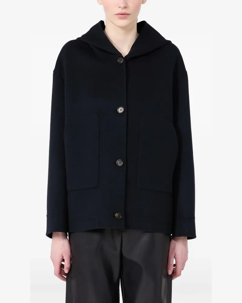 Max Mara Mantel mit Kapuze - Blau Blau