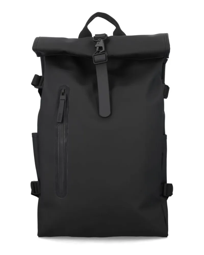RAINS Großer Rucksack mit Rollverschluss - Schwarz Schwarz