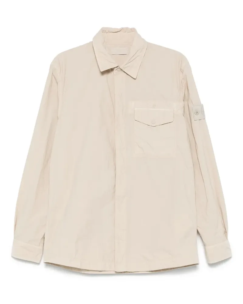Stone Island Hemd mit Kompass-Patch - Nude Nude