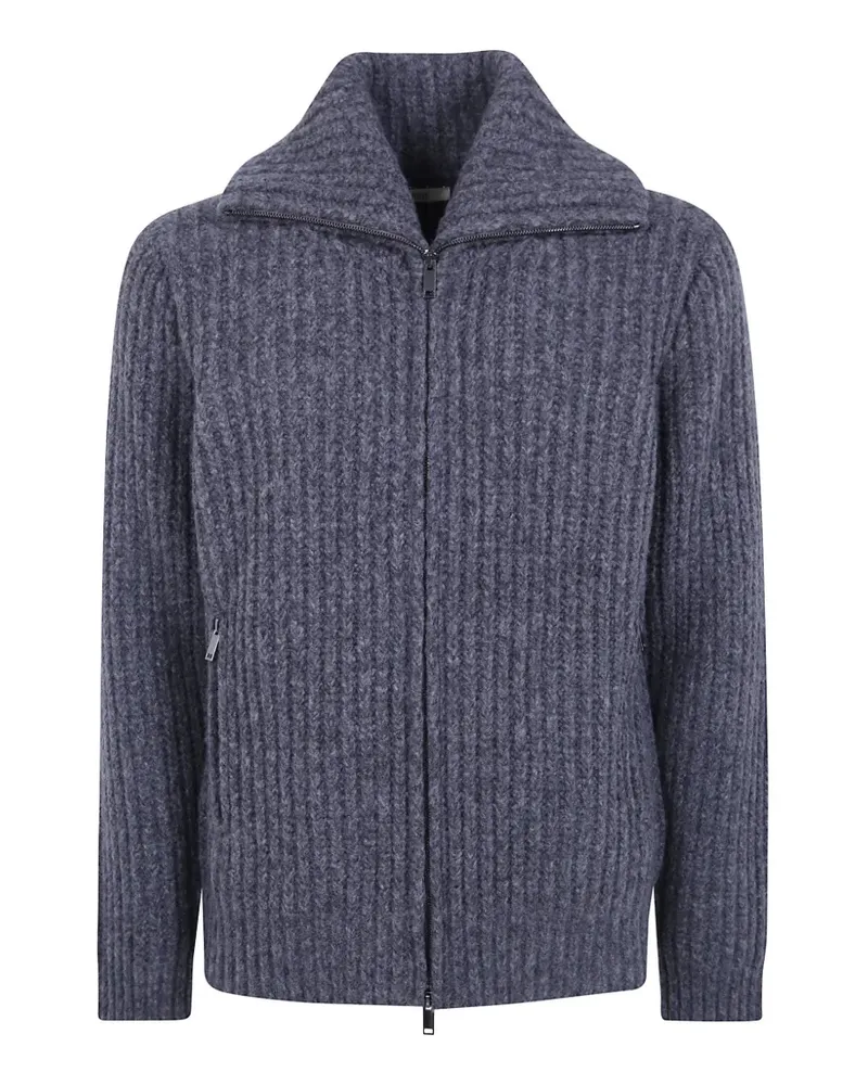 Nuur Gerippter Cardigan mit Reißverschluss - Grau Grau
