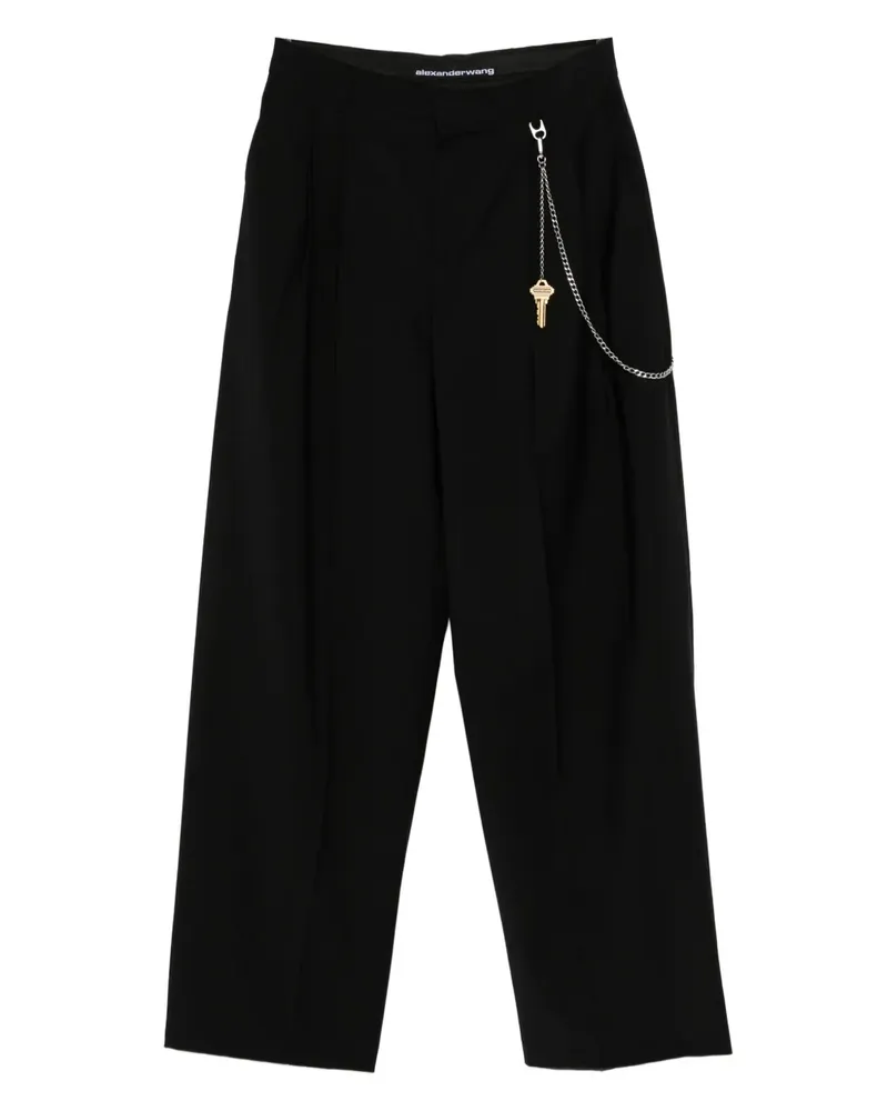 Alexander Wang Plissierte Hose mit Schlüsselanhänger - Schwarz Schwarz