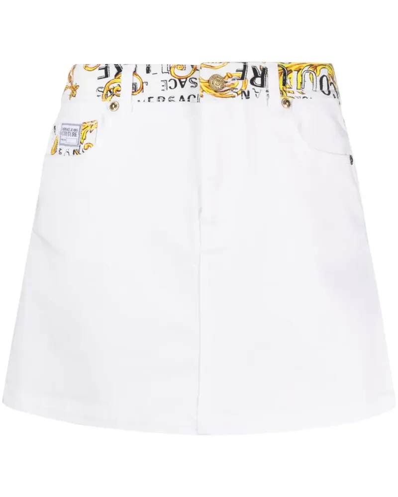 Versace Jeans Minirock mit Logo - Weiß Weiß