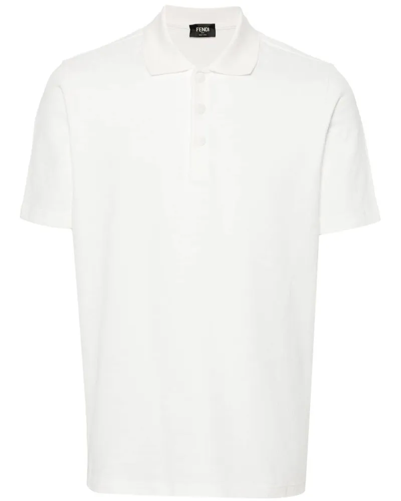 Fendi Poloshirt mit FF-Muster - Weiß Weiß