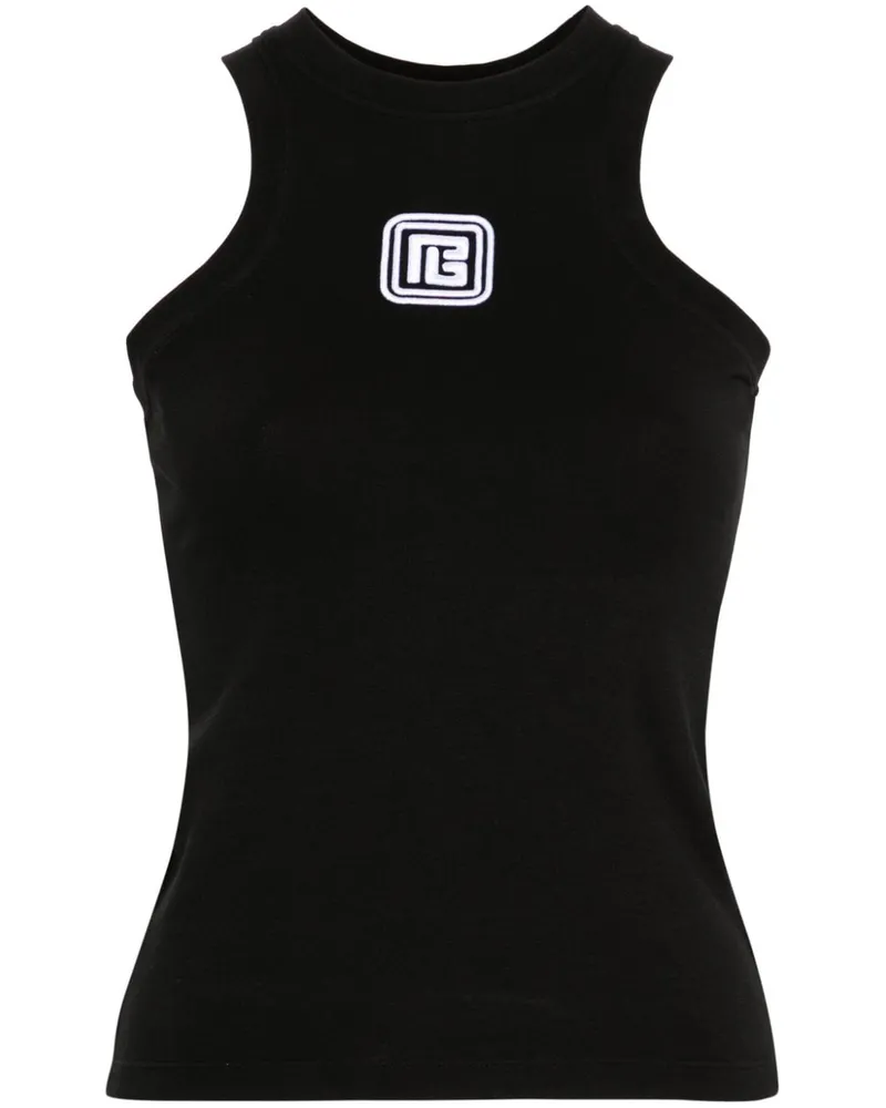Balmain Tanktop mit Monogramm - Schwarz Schwarz