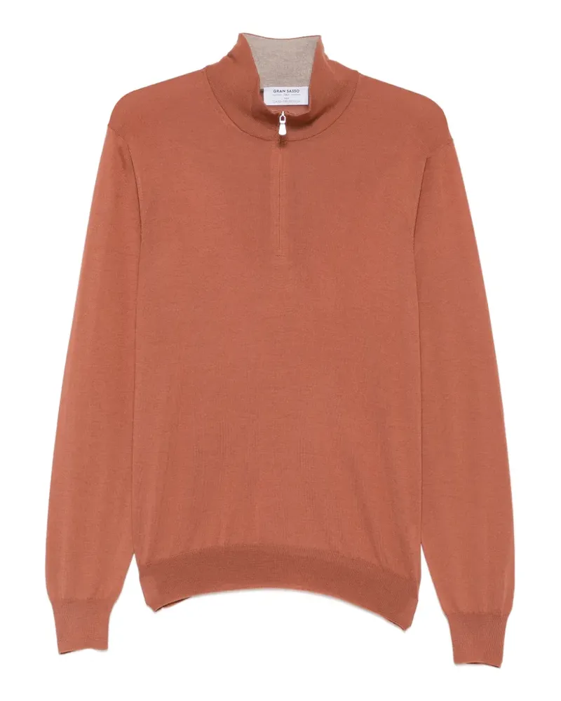 Gran Sasso Pullover mit kurzem Reißverschluss - Orange Orange