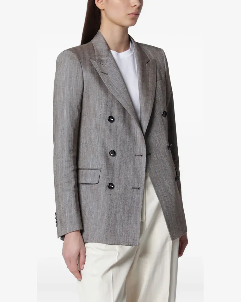 Tagliatore double-breasted peak-lapel blazer - Grau Grau