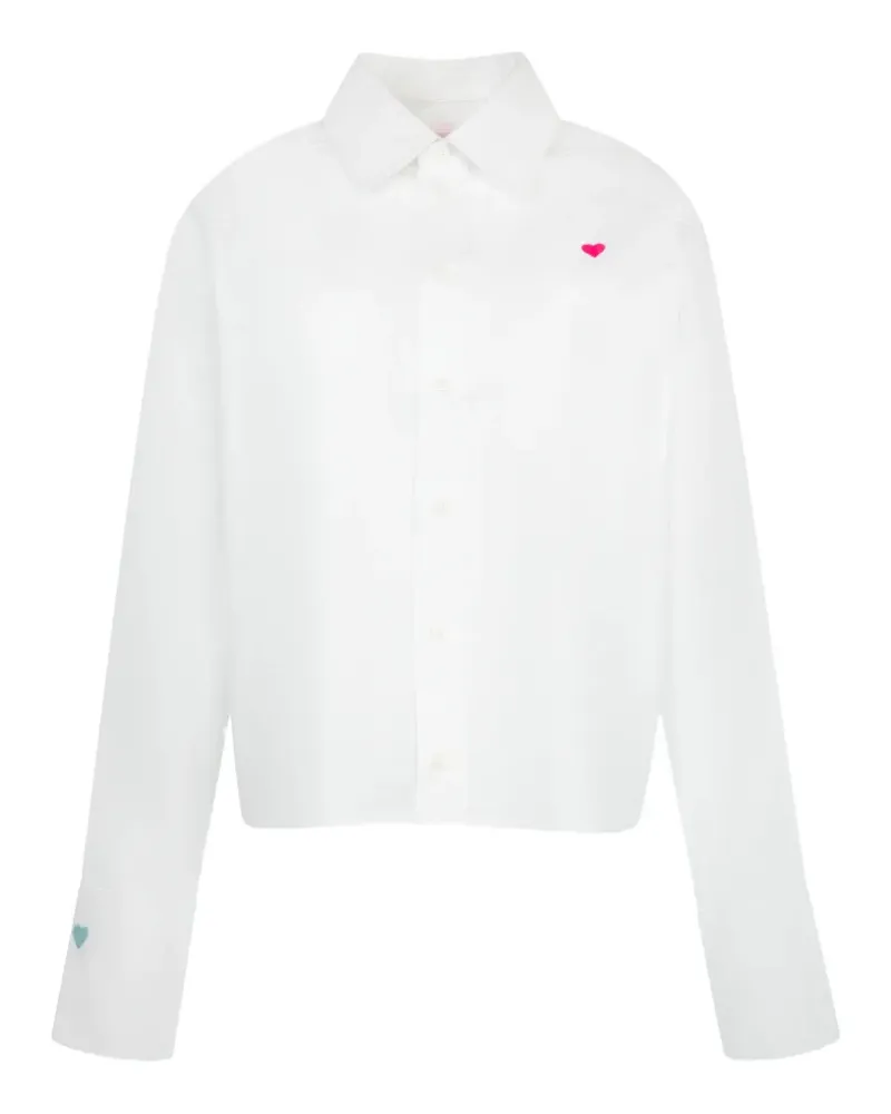 Mira Mikati heart-embroidered shirt - Weiß Weiß