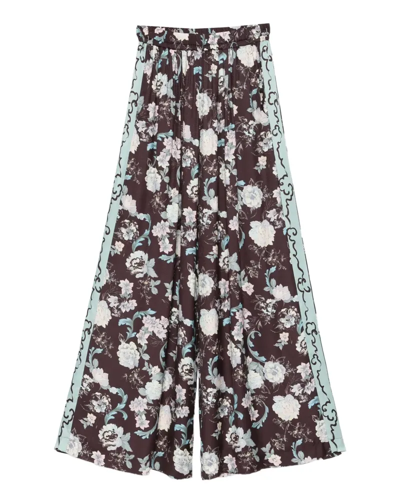 forte_forte Hose mit Blumen-Print - Braun Braun