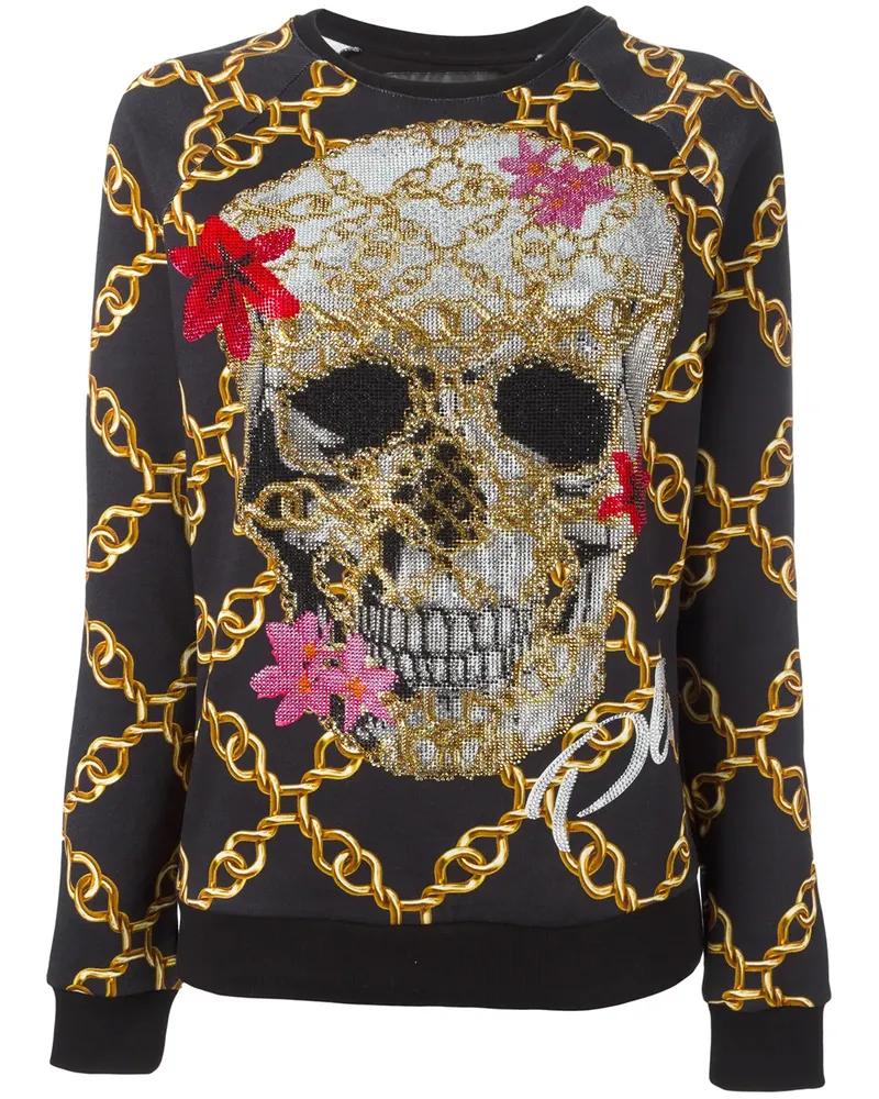 Philipp Plein Sweatshirt mit verziertem Totenkopf-Print - Schwarz Schwarz