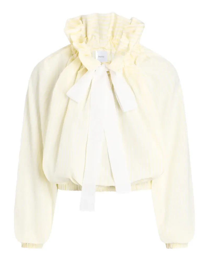 Patou Gestreiftes Oberteil mit Rüschen - Gelb Gelb