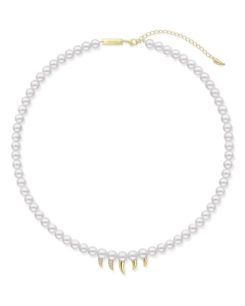 TASAKI 18kt Collection Line Danger Fang Gelbgoldkette mit Perlen Gold