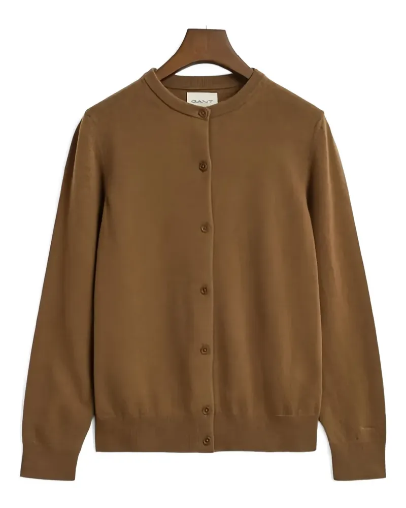 Gant Geknöpfter Cardigan aus Lammwolle - Braun Braun
