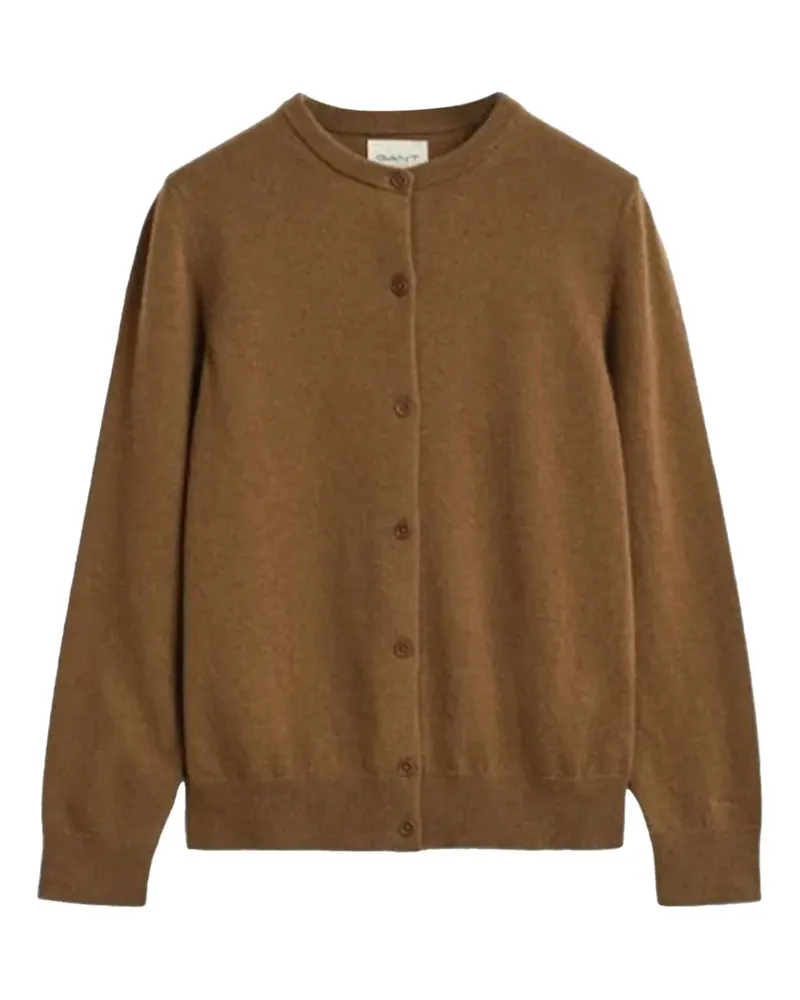 Gant Geknöpfter Cardigan aus Lammwolle - Braun Braun