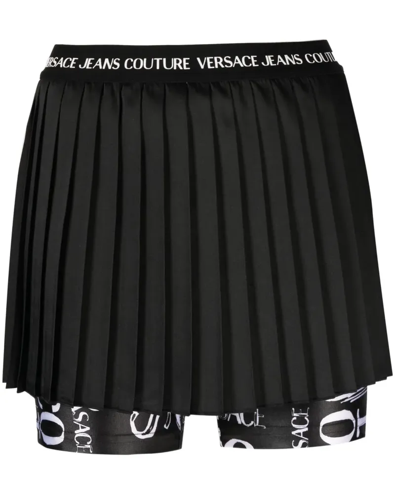 Versace Jeans Hosenrock mit Logo-Bund - Schwarz Schwarz