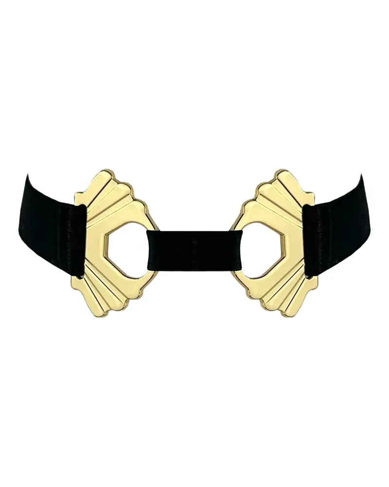 Bordelle Melusina Kragen mit Riemen - Schwarz Schwarz