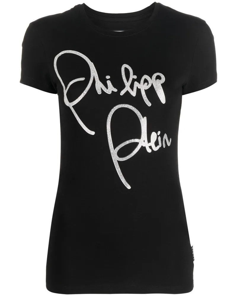 Philipp Plein T-Shirt mit Logo-Print - Schwarz Schwarz