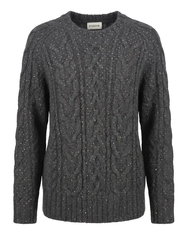 P.A.R.O.S.H. P.A.R.O H. cable-knit sequin-embellished sweater - Grau Grau