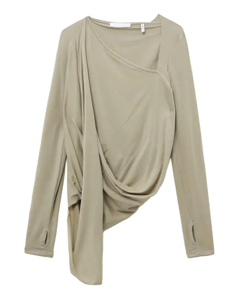 Helmut Lang asymmetric draped top - Nude Nude