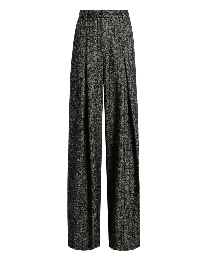 Dolce & Gabbana Tweed-Hose mit Falten - Schwarz Schwarz