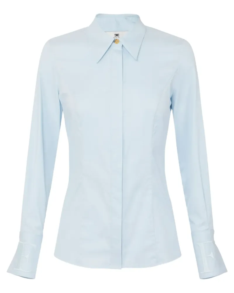 Elisabetta Franchi Hemd mit Logo-Stickerei - Blau Blau