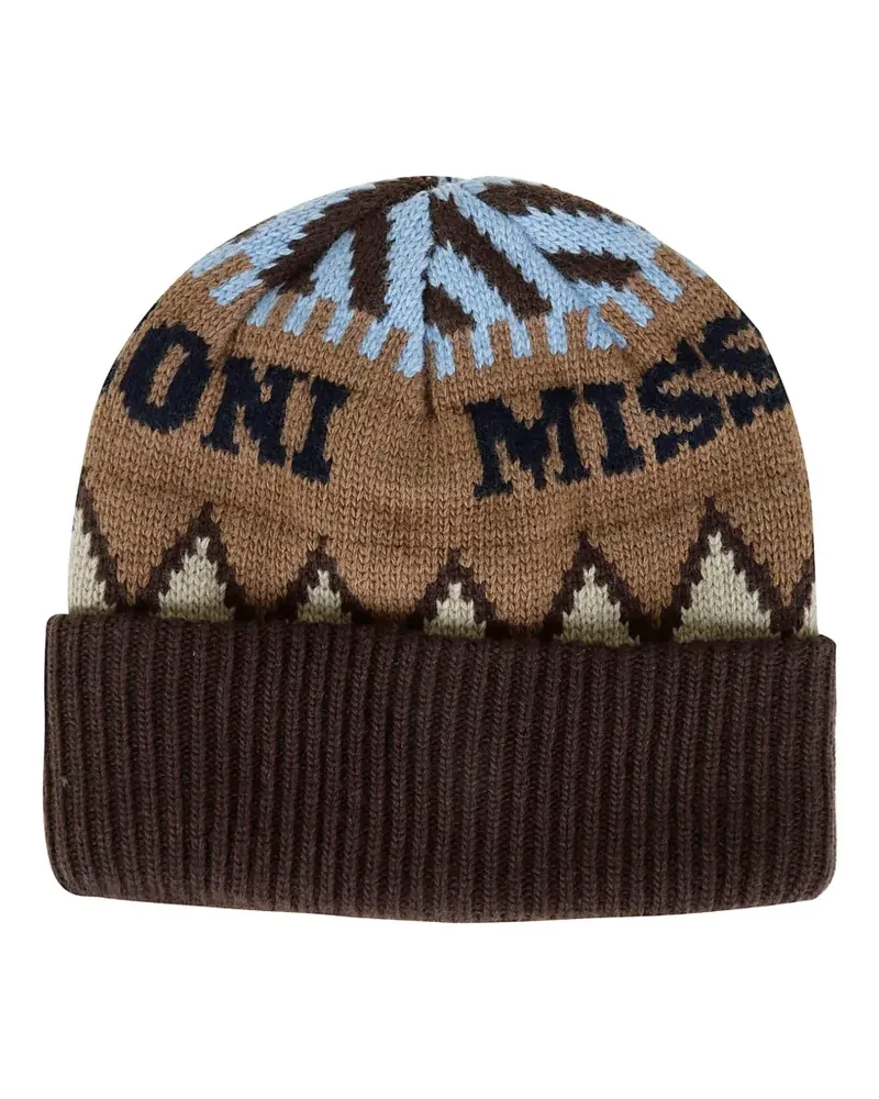 Missoni intarsia-knit beanie - Braun Braun