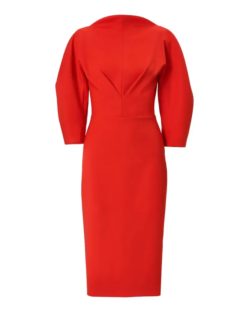 Carolina Herrera New York draped-neck bow-detailed midi dress - Rot Rot