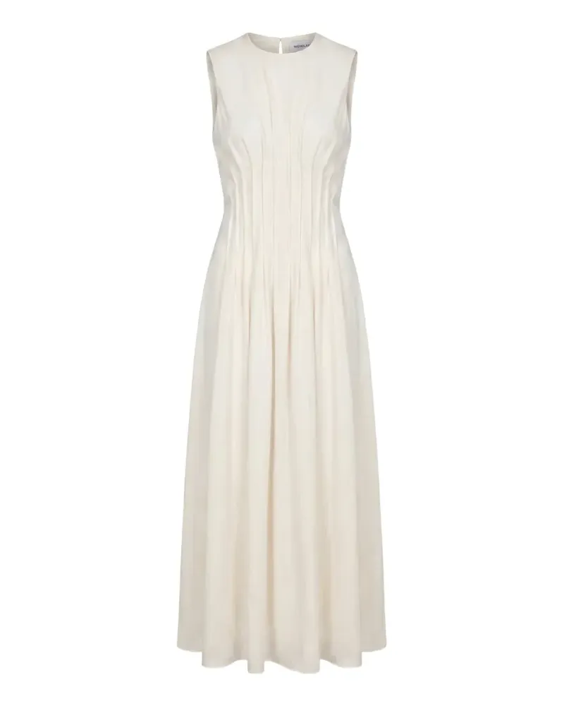 NICHOLAS Jordi pleated-waist midi dress - Nude Nude