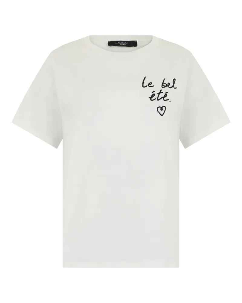 Max Mara T-Shirt mit grafischem Print - Weiß Weiß
