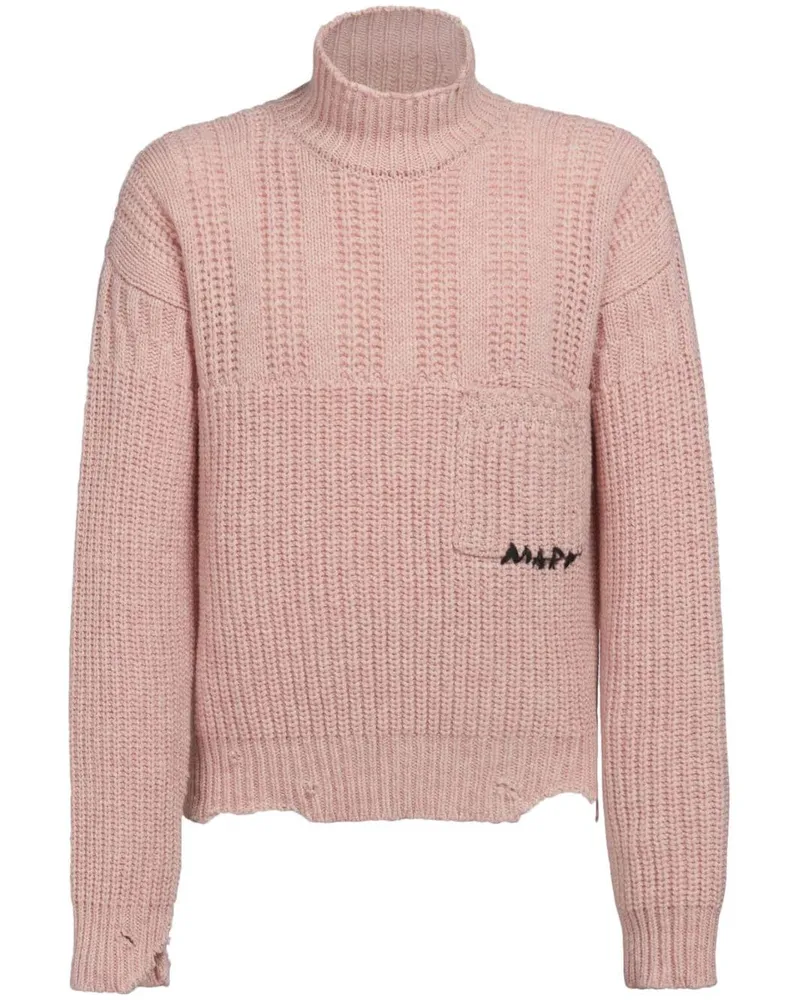 Marni Bestickter Pullover im Distressed-Look - Rosa Rosa