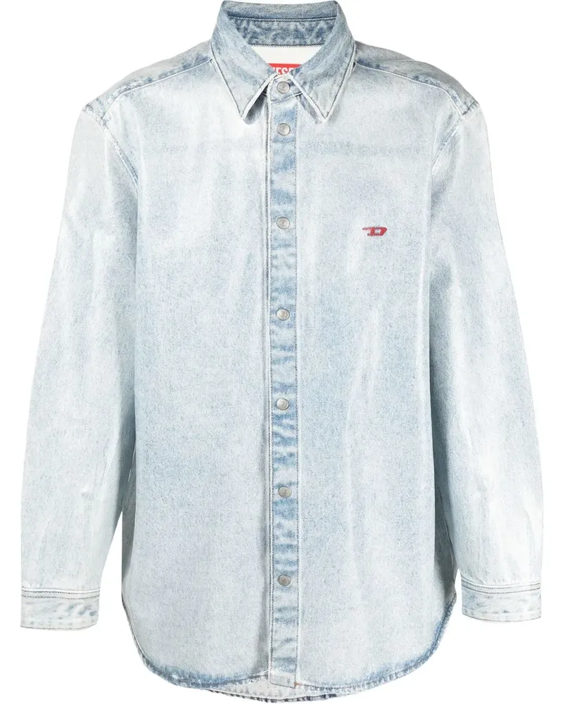 Diesel Jeanshemd mit Logo-Stickerei - Blau Blau