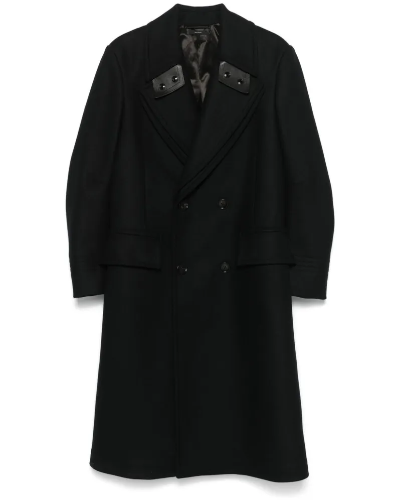 Tom Ford Doppelreihiger Mantel - Schwarz Schwarz