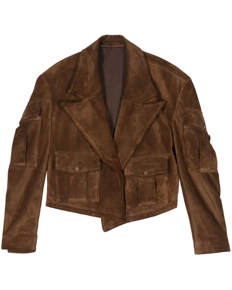 Salvatore Santoro Bikerjacke aus Wildleder Braun