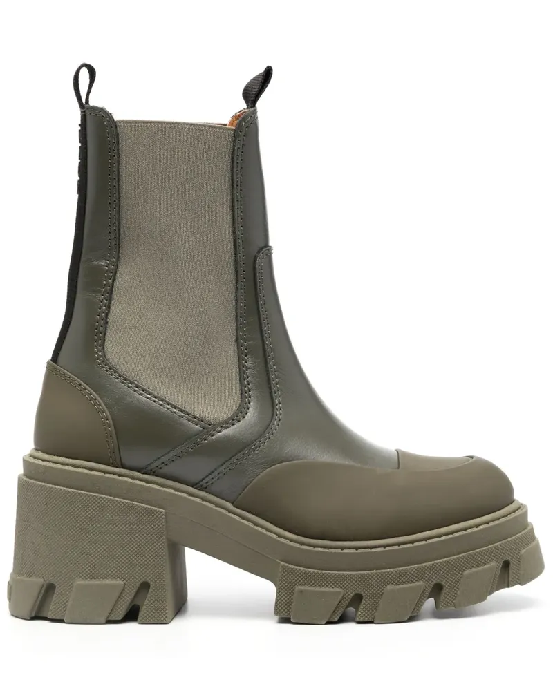 Ganni Klassische Chelsea-Boots - Grün Grün