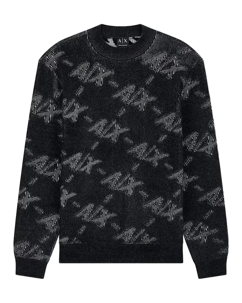 Armani Exchange logo-jacquard crew-neck sweater - Schwarz Schwarz