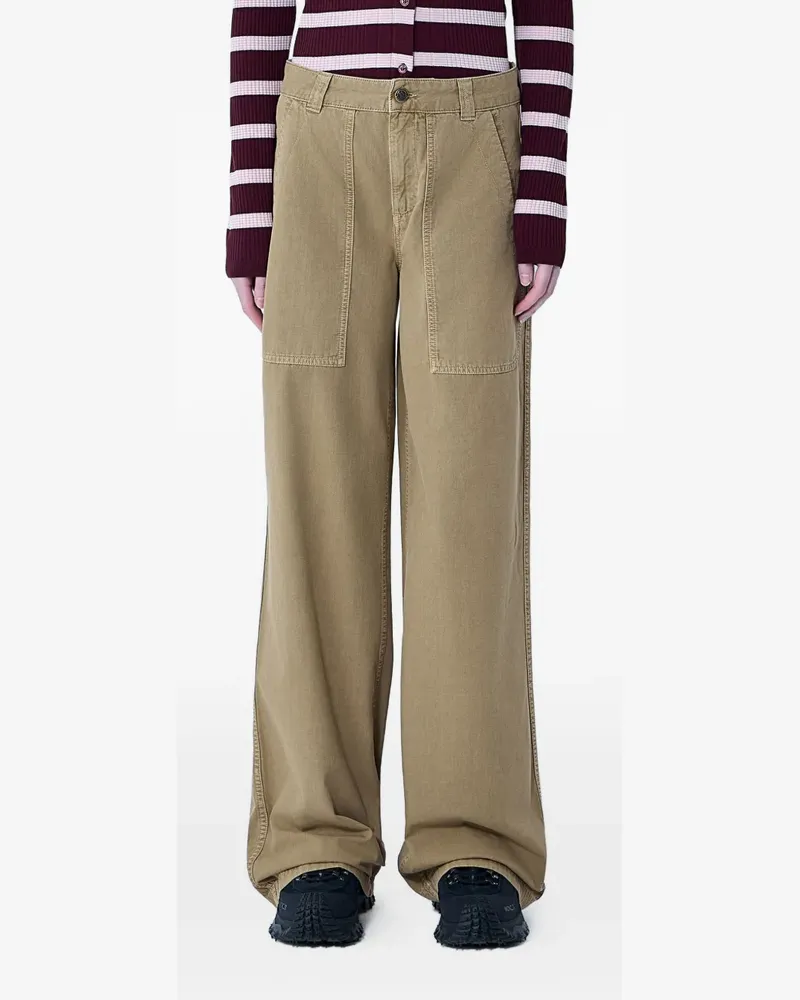 Moncler patch-pocket wide-leg trousers - Nude Nude