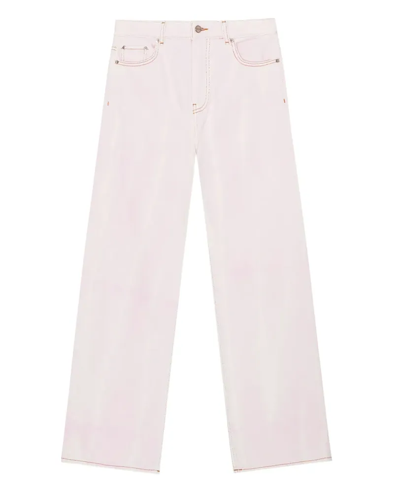 Ganni Jeans mit Logo-Patch - Rosa Rosa