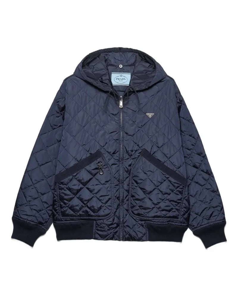 Prada Gesteppte Kapuzenjacke - Blau Blau