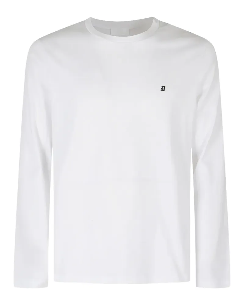 Dondup Langarmshirt mit Logo-Stickerei - Weiß Weiß