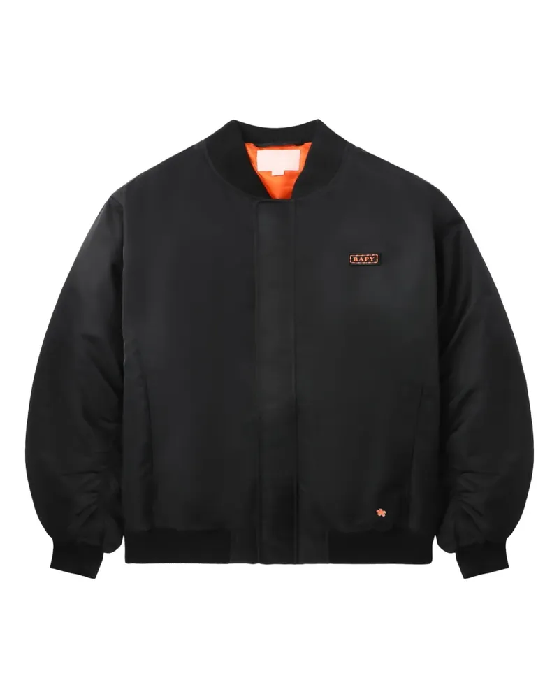 BAPE Bomberjacke mit Logo-Patch - Schwarz Schwarz