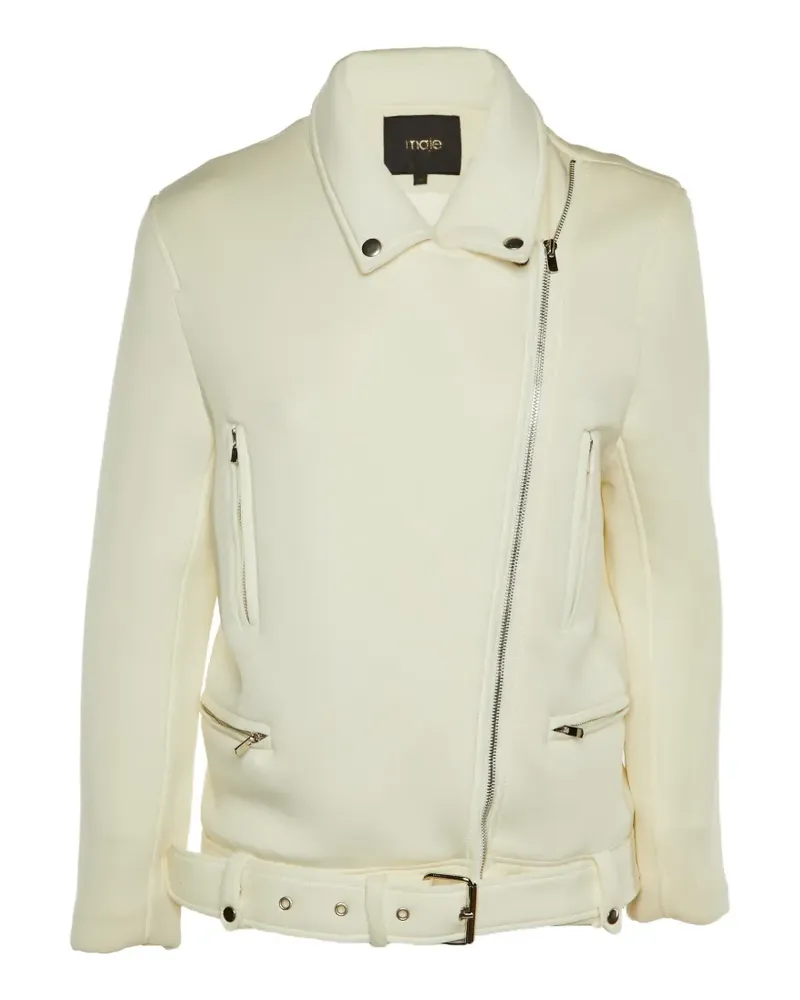 Maje belted biker jacket - Nude Nude