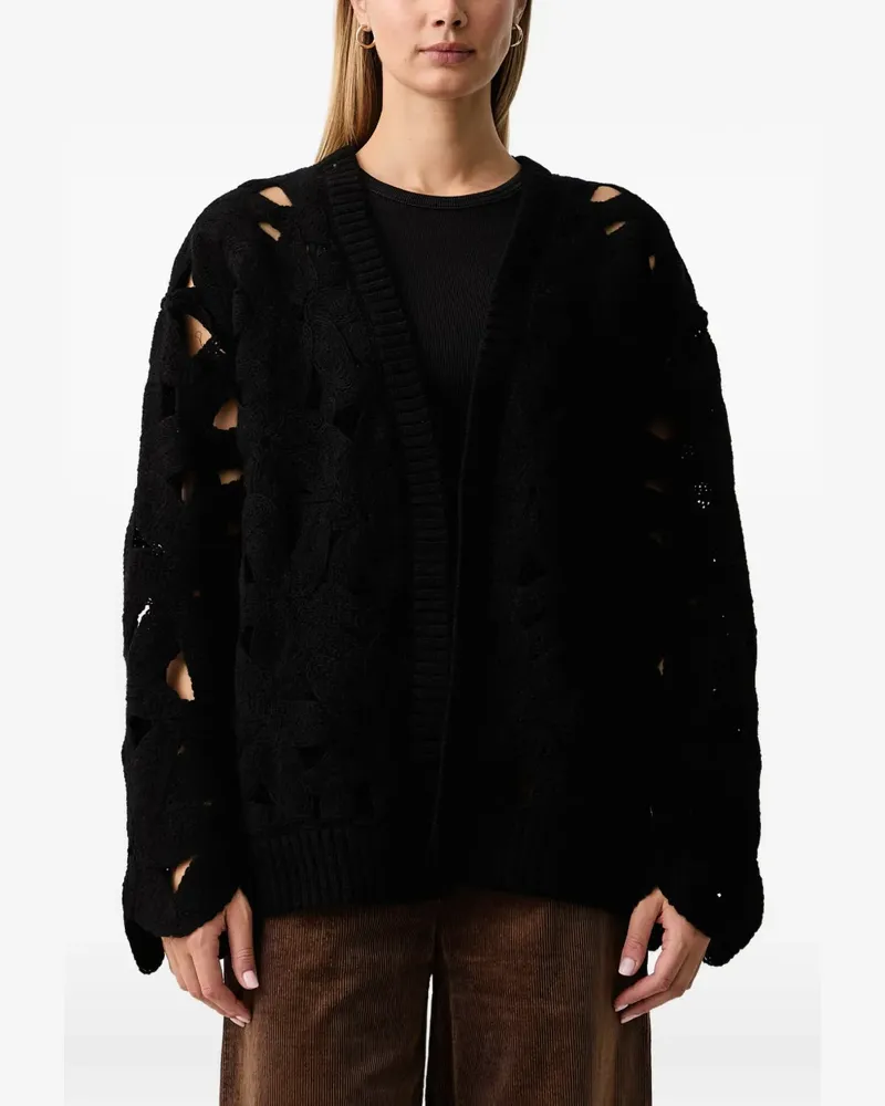 Fracomina cut-out chunky-knit cardigan - Schwarz Schwarz