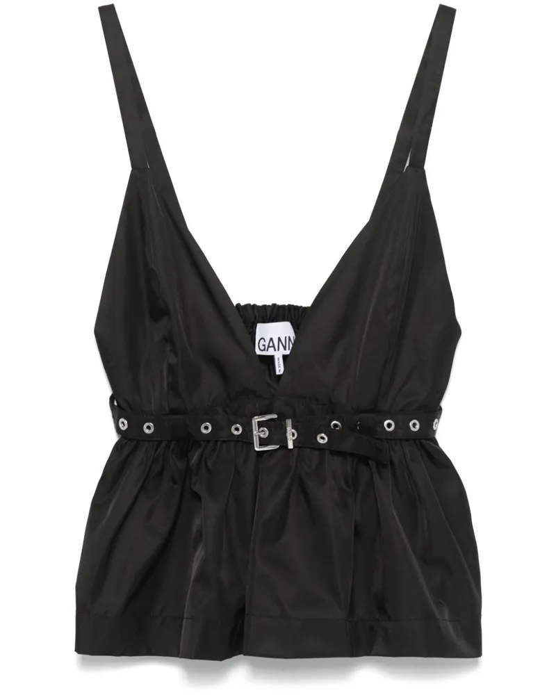 Ganni Duchesse Strap Oberteil - Schwarz Schwarz