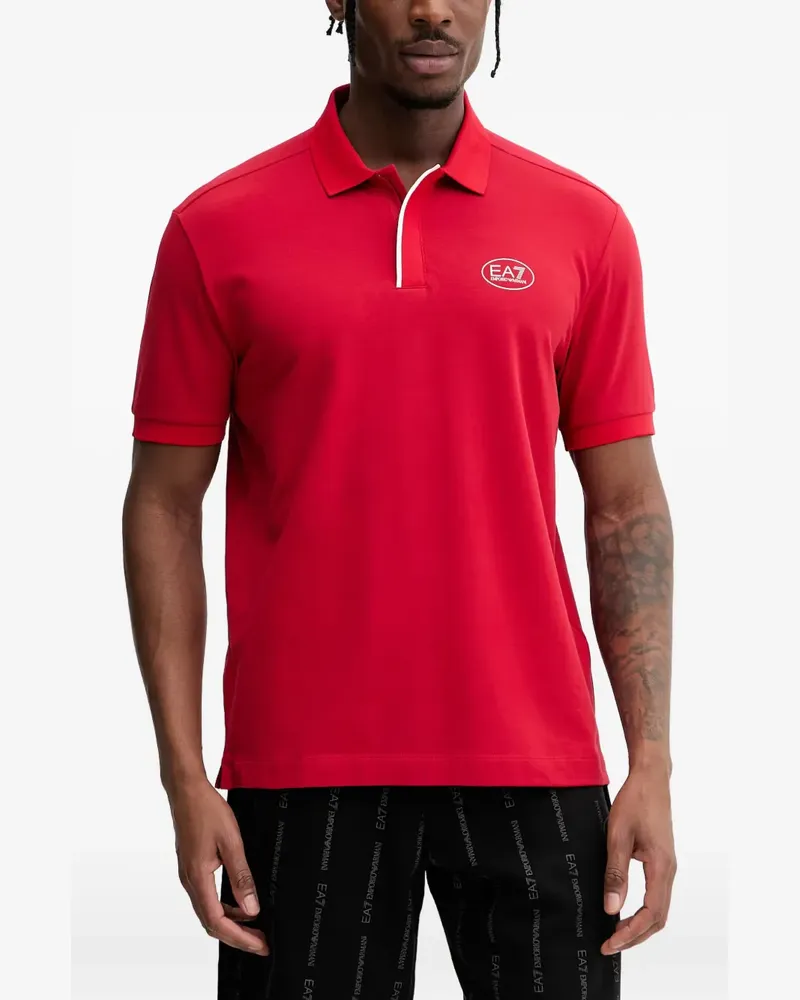 EA7 logo-patch polo shirt - Rot Rot