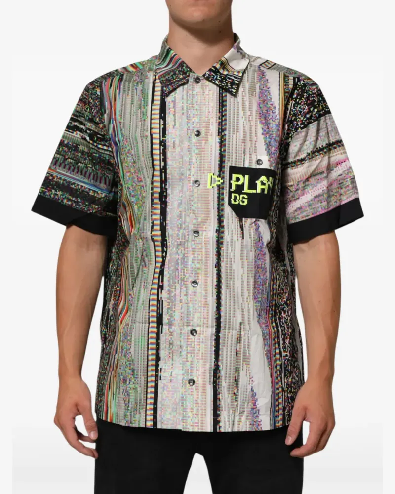 Dolce & Gabbana Hemd mit grafischem Print - Schwarz Schwarz