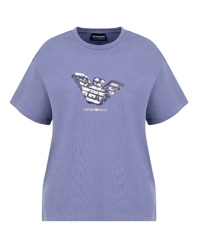 Emporio Armani T-Shirt mit Logo-Grafik - Violett Violett