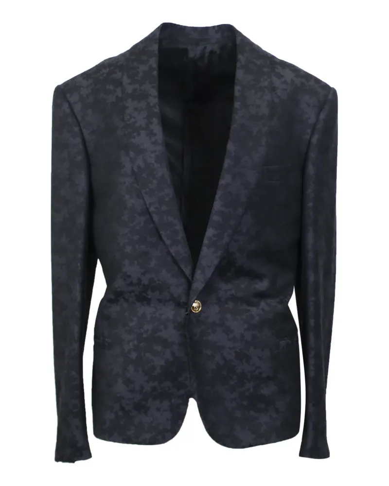 Versace camo-jacquard single-breasted blazer - Schwarz Schwarz