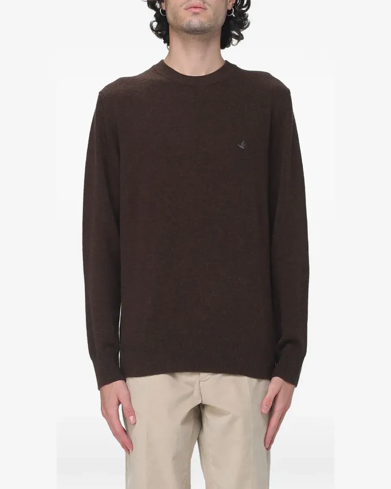 Brooksfield Pullover mit Ellenbogen-Patch - Braun Braun