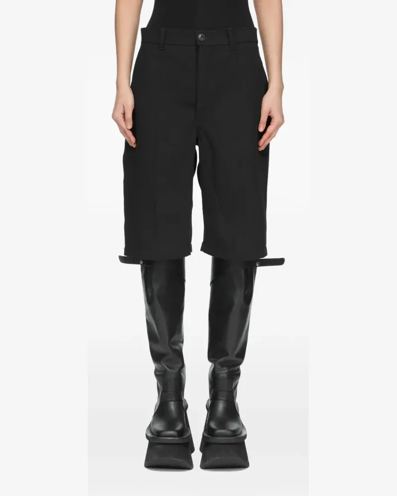 Rick Owens Work Shorts aus schwarzer, verdrehter Wolle Schwarz
